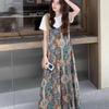 Retro Bohemian Patchwork Wide-Leg Jumpsuit for Women - Strappy, Casual, and Versatile Summer Style