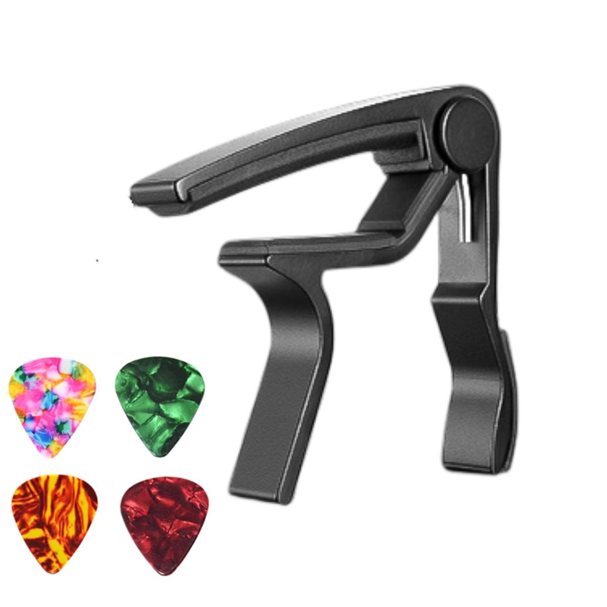 

Miwayer Guitar capo for 6 String Steel Acoustic and Electric Guitars with 4 Picks for Free чёрный