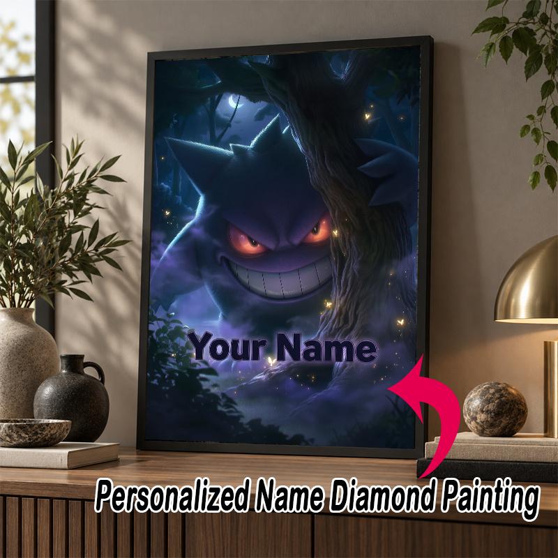 Personalized Gengar Diamond Art Custom Name 5D Diamond Painting Full Drill DIY Craft