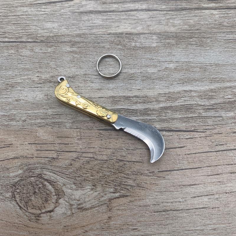 Brass Handle Steel Blade Outdoor EDC Portable Multi Cutter Knife Kitchen Gift Small Mini Pocket Folding Key Ring Knife Utility