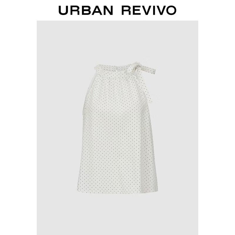 UR2026 Women s Sleeveless Polka Dot Denim Blouse S
