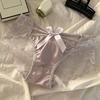 Women's Silky Satin Panties Sexy Invisible Lace Briefs Low Waist Bikini Underwear Seamless Breathable Underpants
