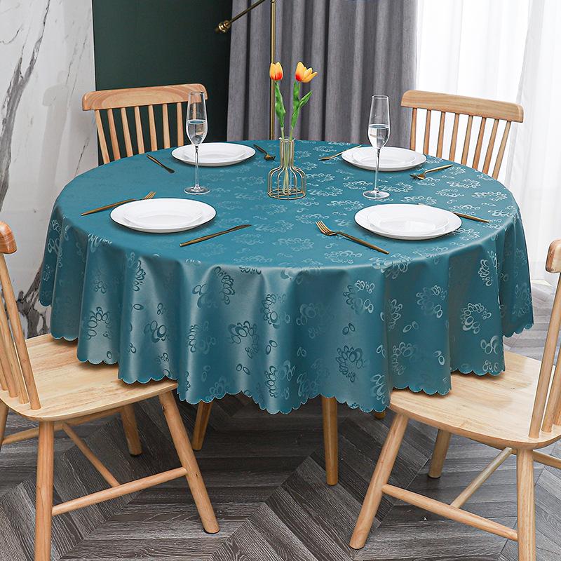 European Waterproof Tablecloth Fabric Oil-Proof And Anti-Scalding Leave-In Tablecloth Hotel Household Round Round Table Dining Table Cloth Tablecloth