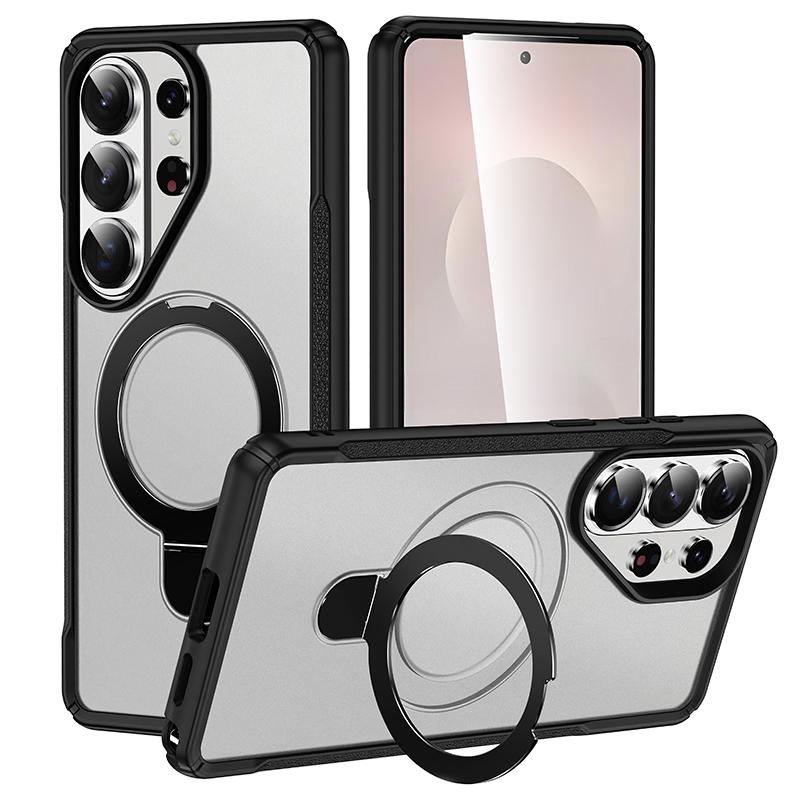 For Magsafe Kickstand Case for Samsung Galaxy S26 S25 S24 S23 Edge Plus Ultra A05 A06 A54 A16 A36 A56 A07 Magnetic Clear Cover