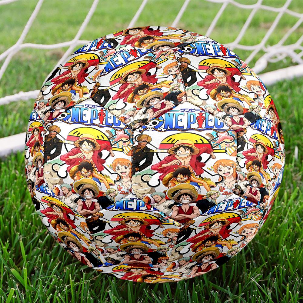 One Piece Print Size 5 Soccer Ball, Standard Match Football for Sports Game and Team Practice, Ideal Gift for Soccer Fans