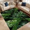 2D Green Monstera Leaf Area Rug Tropical Plant Themed Floor Carpet Non-Slip Washable Bathroom Doormat Living Room Kitchen Carpet