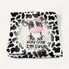 Cow Element Digital Printed Flannel Throw Blanket for Kids All Seasons Machine Washable Portable Blanket for Office Sofa Bedroom