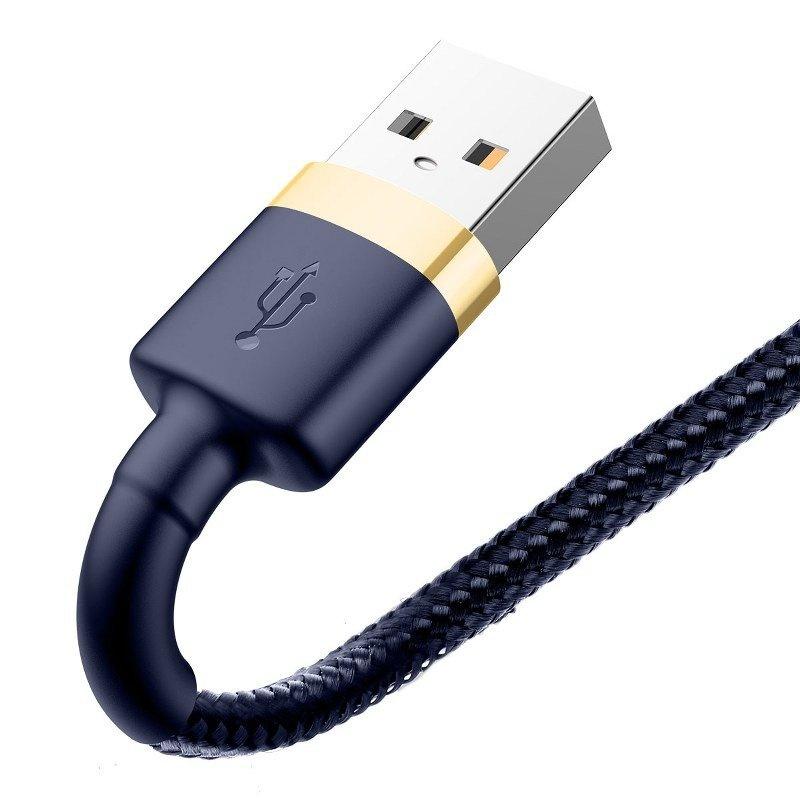Kabel Usb Lightning  Baseus Cafule 2.4A 1M (Złoto-Granatowy)