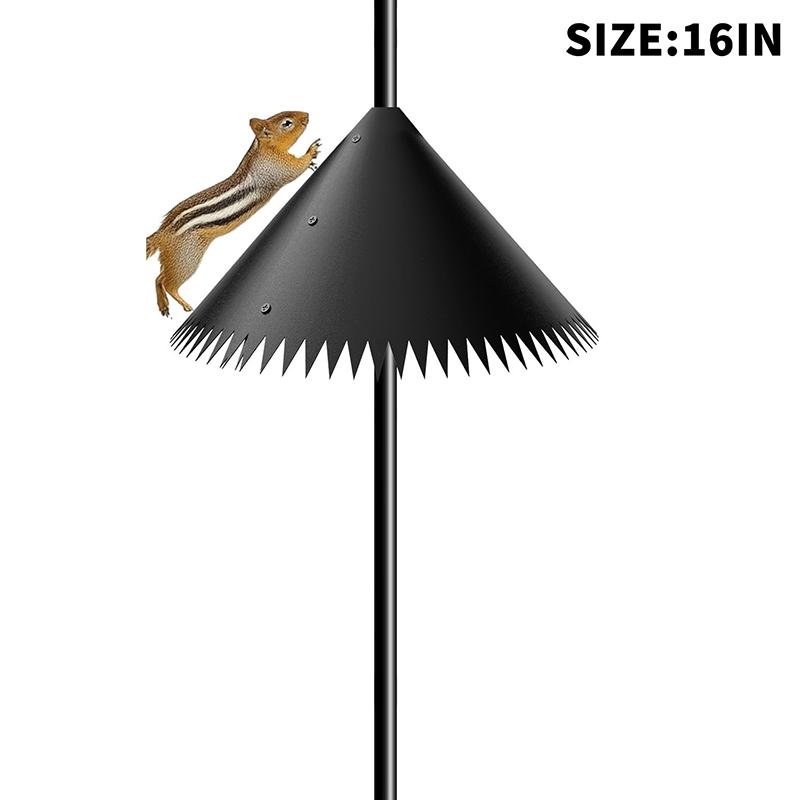 

Защита от белок Легко установить с помощью аксессуара Защита от грызунов для столба кормушки для птиц Защита патио сада 16in