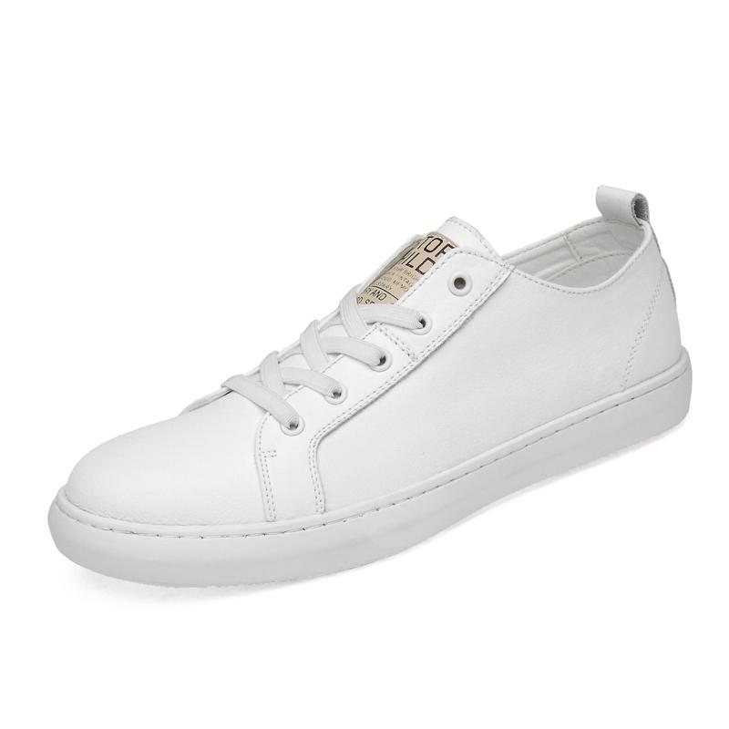 Classic Brand Men's Leather Casual Shoes Simple White Commuting Work Shoes Office Men's Business Shoes Soft Sole Comfortable