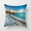 Blue Sky Beach Scenery Print Throw Pillow Cover Sofa Decor Car Office Seat Cushion  Room Home