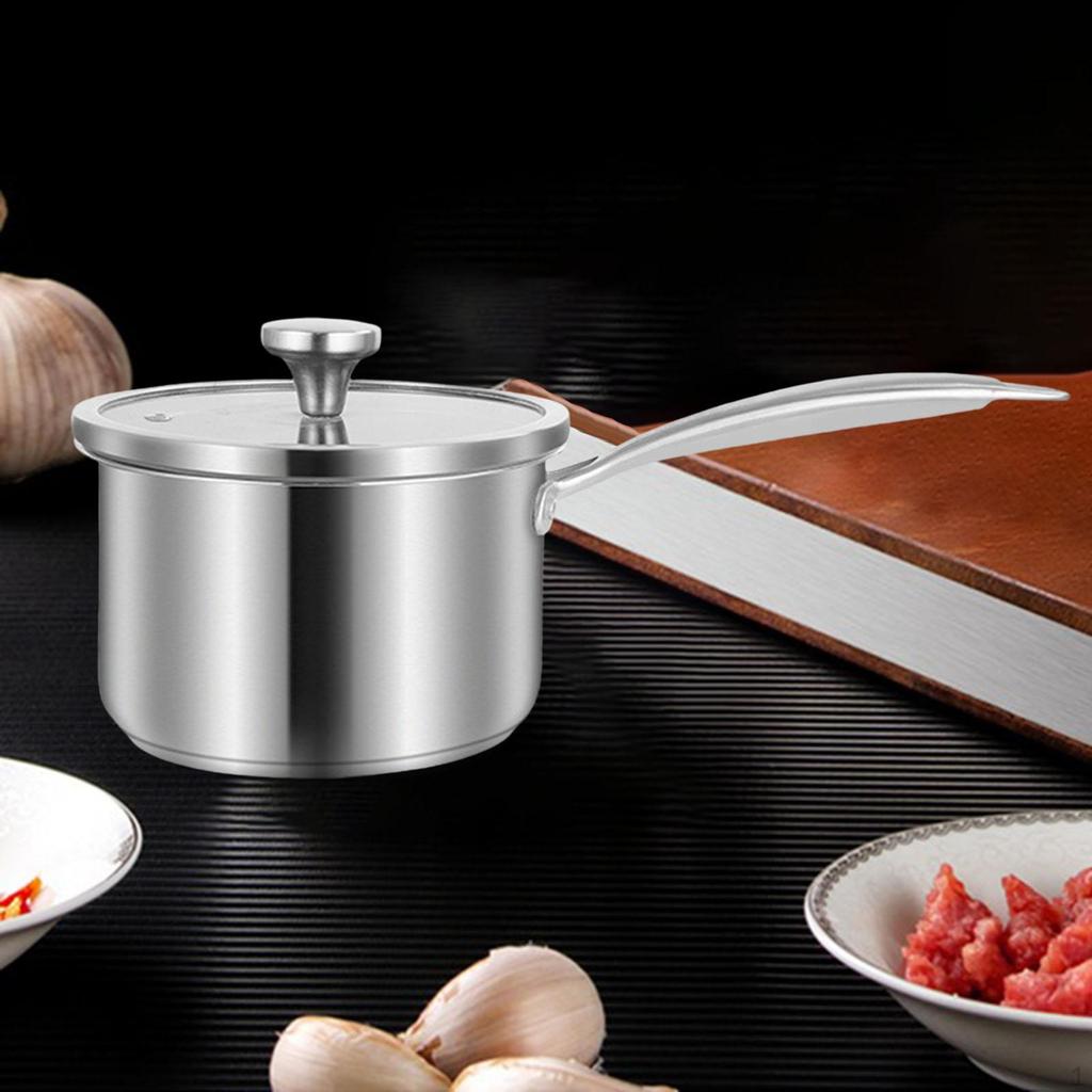 10cm Small Pot ,Multipurpose Universal with Lid ,Milk Pan, Long Handle Thickened Sauce Pan ,Cooking
