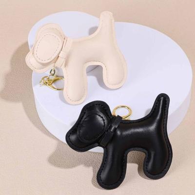 Yousheng Keychain Pendant Faux Leather Puppy Shape Solid Color Shoulder Bag Schoolbag Decoration Pendant Stainless Chain Women Jewelry Bag Charms