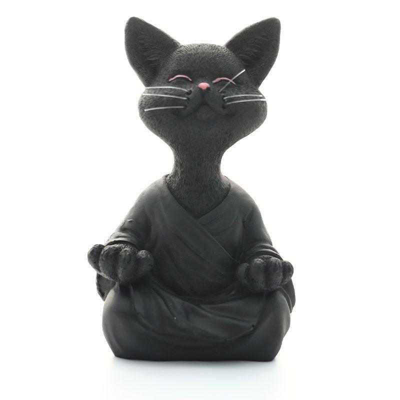 Cat Whimsical Buddha Figurine Meditation Yoga Collectible Home Decor Lover Gifts