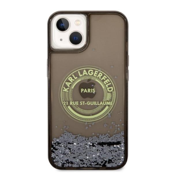 Etui Do iPhone 14 Karl Lagerfeld Liquid Glitter Czarne