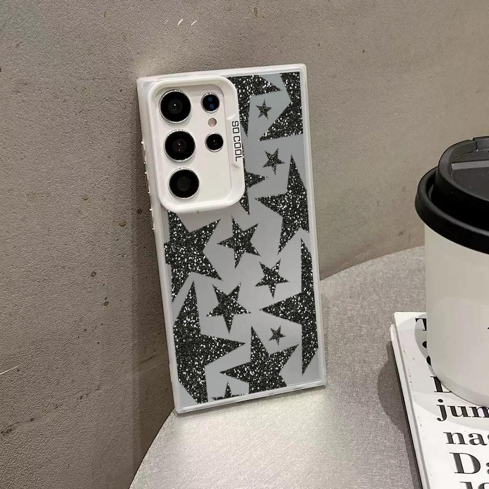 Shiny Star Pattern Phone Case Is Suitable for Samsung S25 24 23 22 21 20 Plus/Ultra/FE Anti-fall and Shockproof Rear Cover