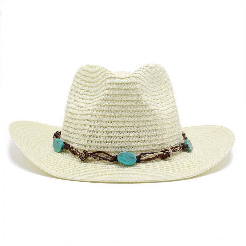 Summer Outing Hat Western Cowboy Hat Shell Fringed Decorative Jazz Hat Beach Visor