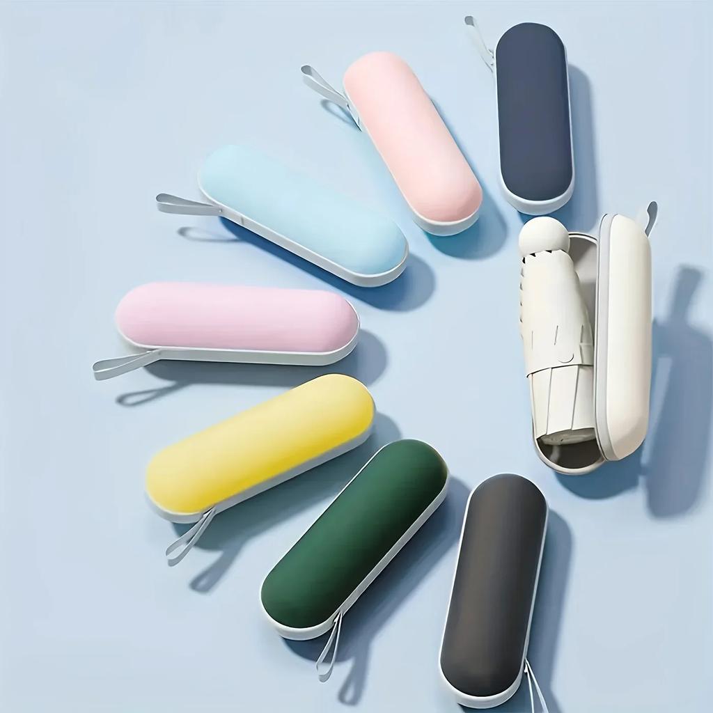 2025 1Pc Mini Sun Umbrella Pocket Rain Umbrella Vinyl Folding Uv Ultraviolet Protection Sun Shade Pocket Parasol Capsule