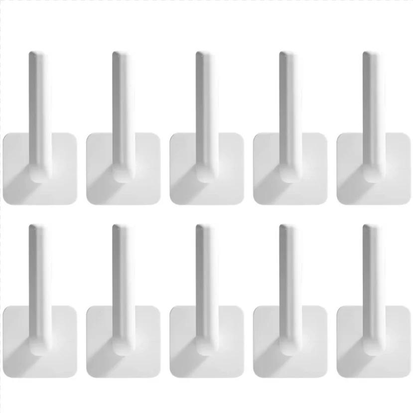 

10PCS White multi-function hooks 2 sets Kitchen storage hanger self-adhesive hooks Household storage rack strong hanger