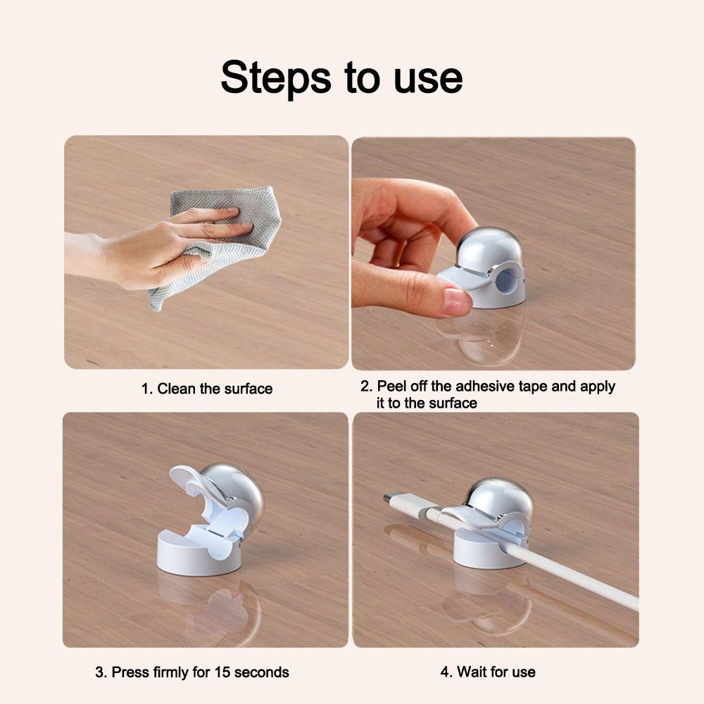 3Pcs Smooth Adjustable Desktop Cable Clip Self Adhesive Acrylic Cable Organizer Universal Charging Cable Winder Desk Management