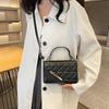 Rhombus Texture Bag Women's New Trendy Portable Small Square Bag Fashion Chain Solid Color Shoulder Messenger Bag