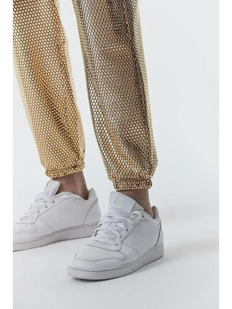 Herbst 2022 Herren Nachtclub Disco Leggings mit Diamantenmuster