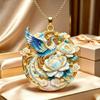 Nine Tailed Fox Enamel Pendant Necklace Unique Chinese Mythology Design 1PC Anti-rust Jewelry for Women Daily Collocation