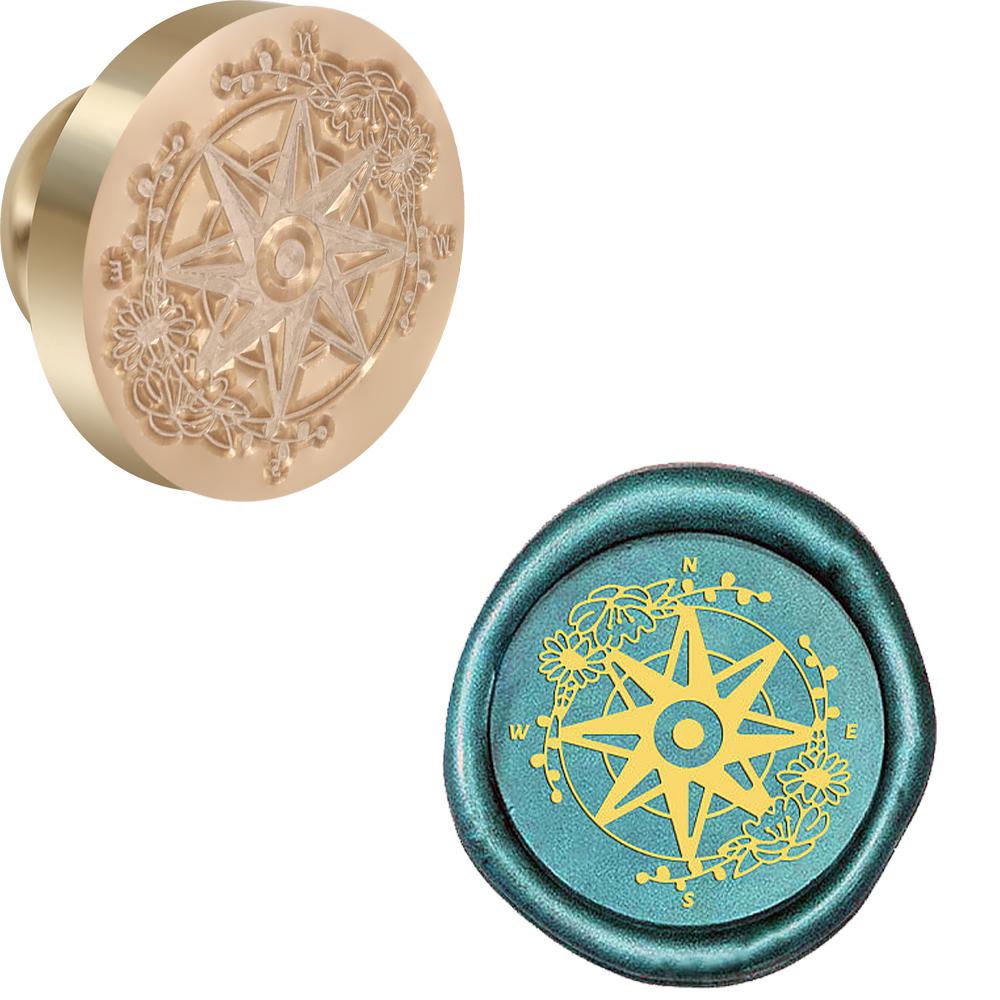 Witch Moon Theme Wax Seal Stamp Replaceable Sealing Wax Stamp 25mm Brass Head for Halloween Invitations Envelope Cards Decoratio