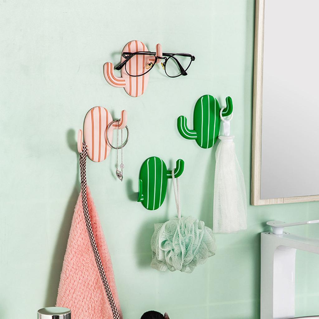 Creative Cactus Hooks Auto Stick Wall Mounts For Bathroom Kitchen Organization Practical Waterproof Home Storage