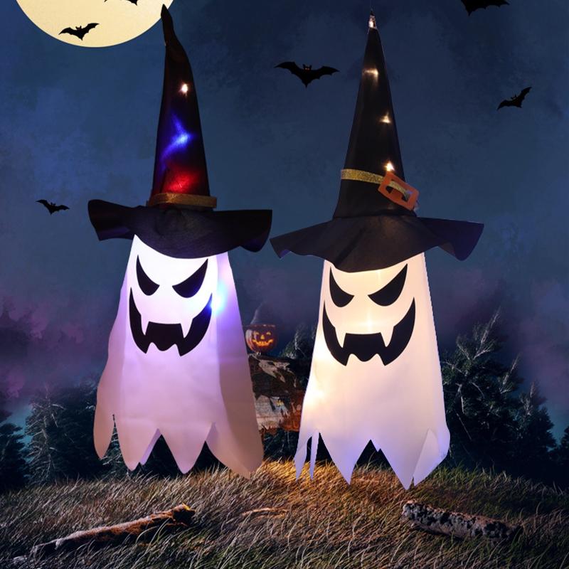 Halloween Hanging Flags Halloween Decoration Glow in The Dark Glowing Ghost Lantern Party Accessorie Home Outdoor Pendants