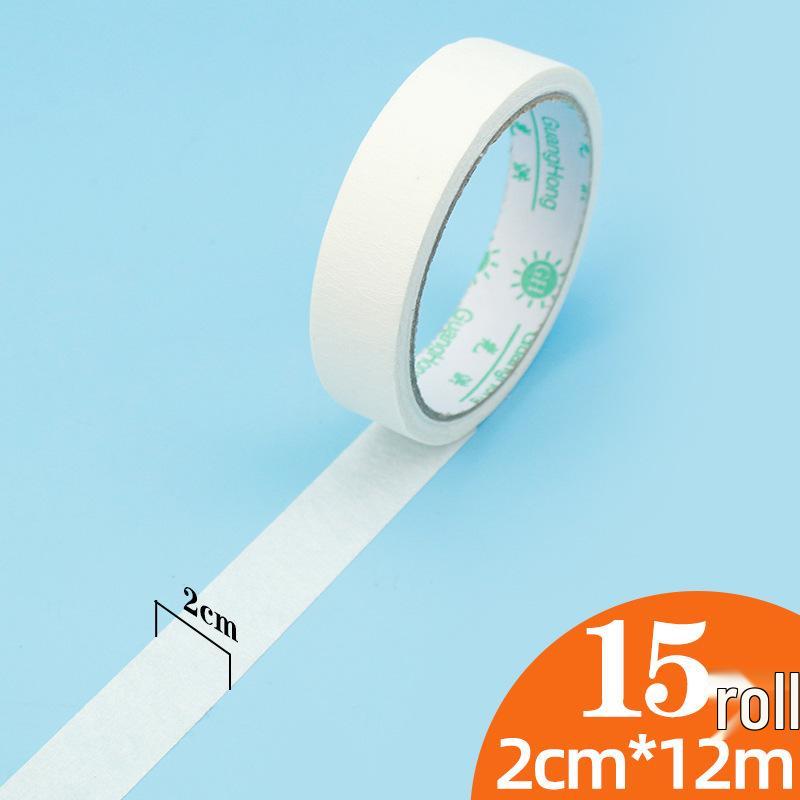 Residue-Free White Texture Paper Tape for Art Students - Decorative Edge Sealing & Spray Painting Masking Tape