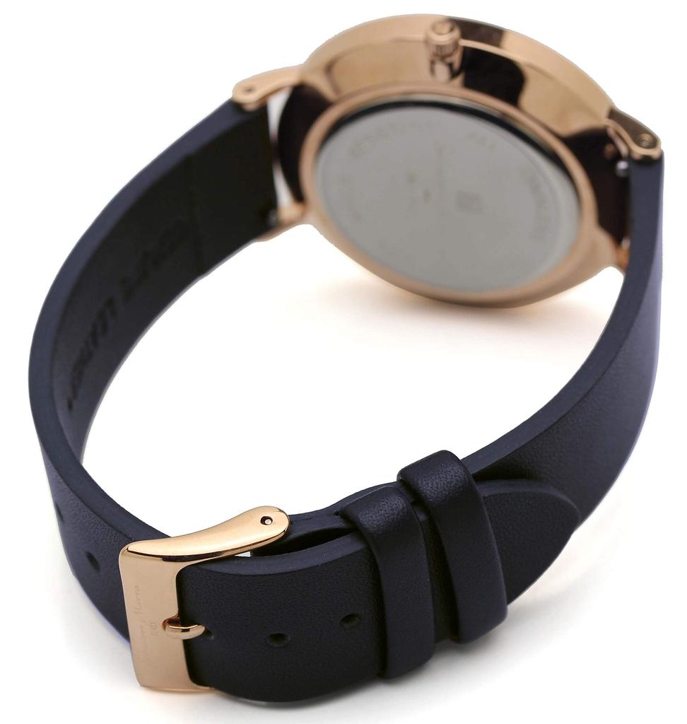 Salvatore Marra Italian Brand Unisex Quartz Watch with Calendar, SM15117L (Rose NV Navy)