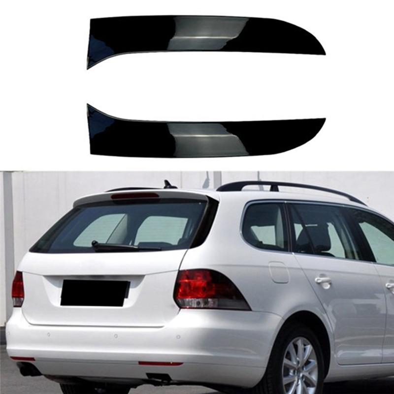 ABLZ-Car Glossy Black Rear Window Splitter Side Spoiler Wing Canard Cover Sticker Trim For VW Golf 6 MK6 Variant Wagon