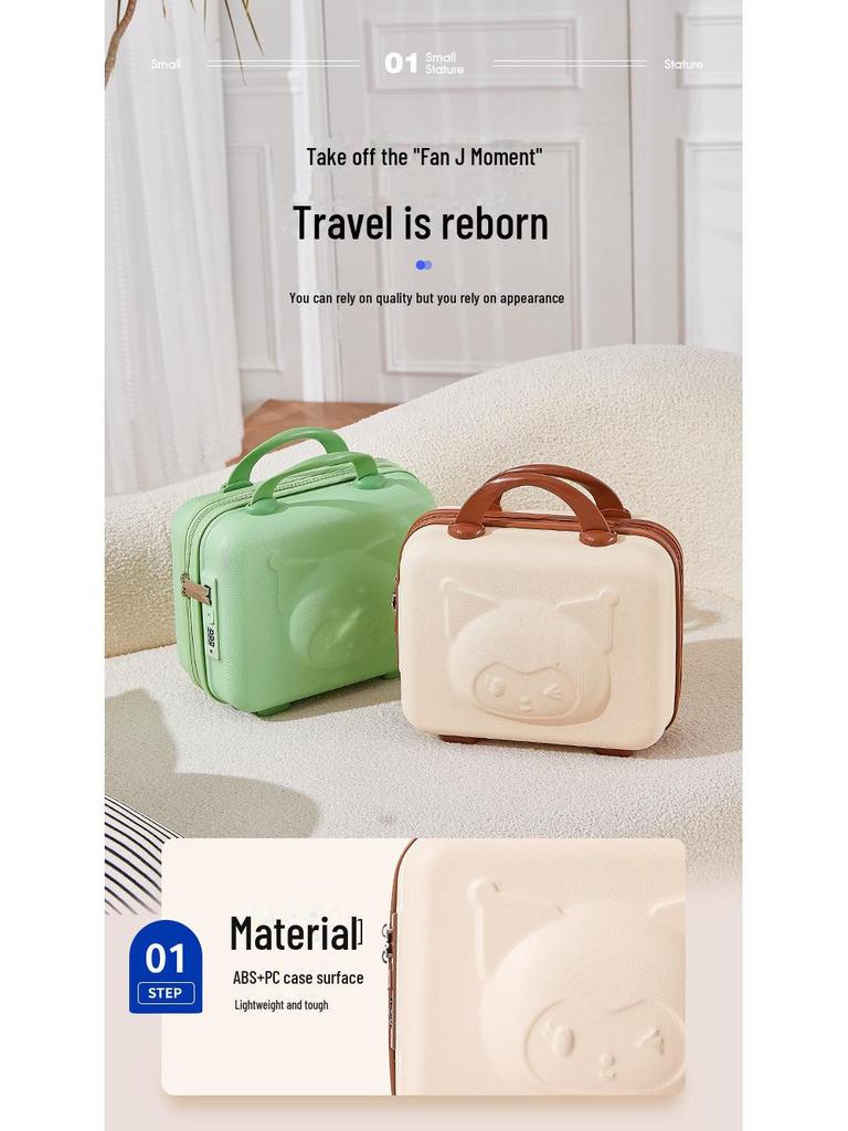 14-Zoll Cartoon Bonbonfarbe Kosmetikkoffer – Großes Fassungsvermögen, Tragbar & Niedlich, Perfekt für Frauen und Studentinnen