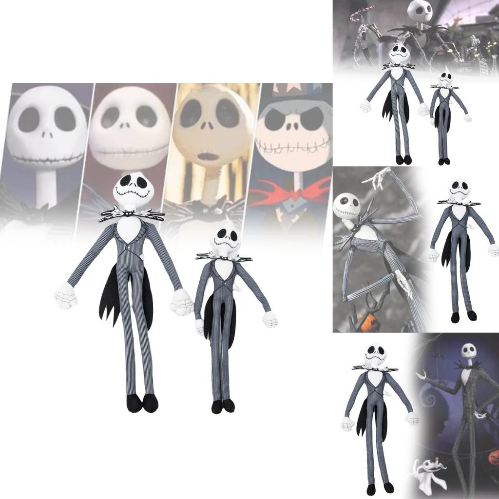Entzückendes Plüschtier Jack Skellington Puppe Perfekt für Halloween- und Weihnachtsfeiern