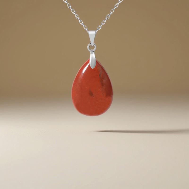 High quality hot selling natural crystal stone water drop pendant necklace jewelry simple fashion necklace merchandise jewelry