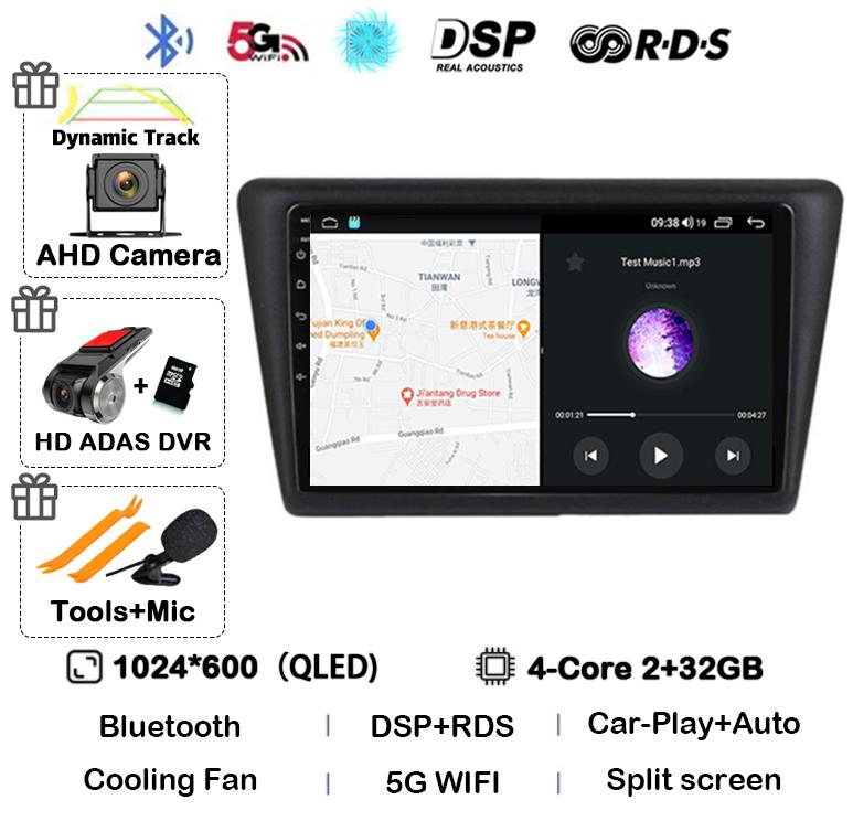 Android 14 WIFI+4G Car Radio For Skoda Rapid 2012 2013 2014 2015 2016 - 2020 Carplay Auto Multimedia GPS Video Player DSP Stereo