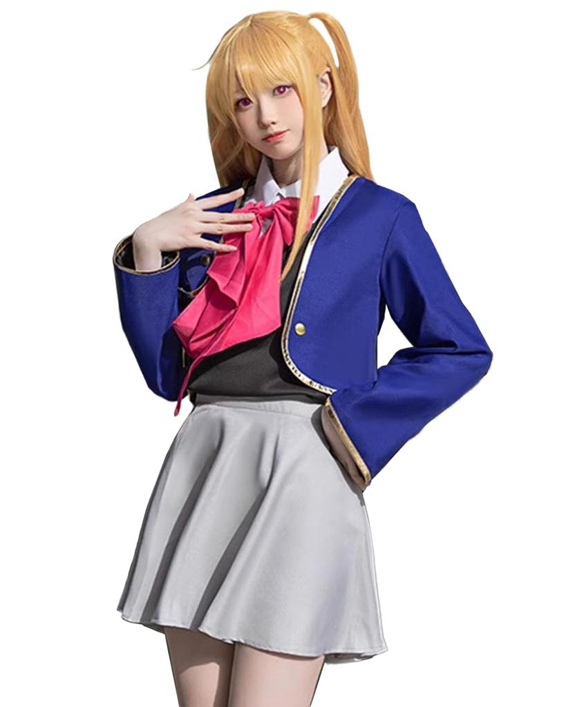 [Milky Time] Oshi no Ko Hoshino Ai, Aqua, Ruby, and Arima Kana Cosplay Halloween Anime Uniform (S, Ruby)