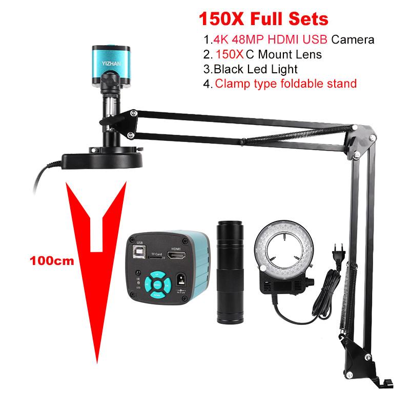 4K 48MP Video Microscope HDMI USB Industrial Microscope Camera Soldering Repair Image Collection Lens