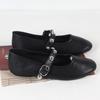 Fashion Ballet Flats for Women - Rivet Design Buckle Strap Soft Leather Light and Comfortable 2025 Autumn Collection Ladies Footwear