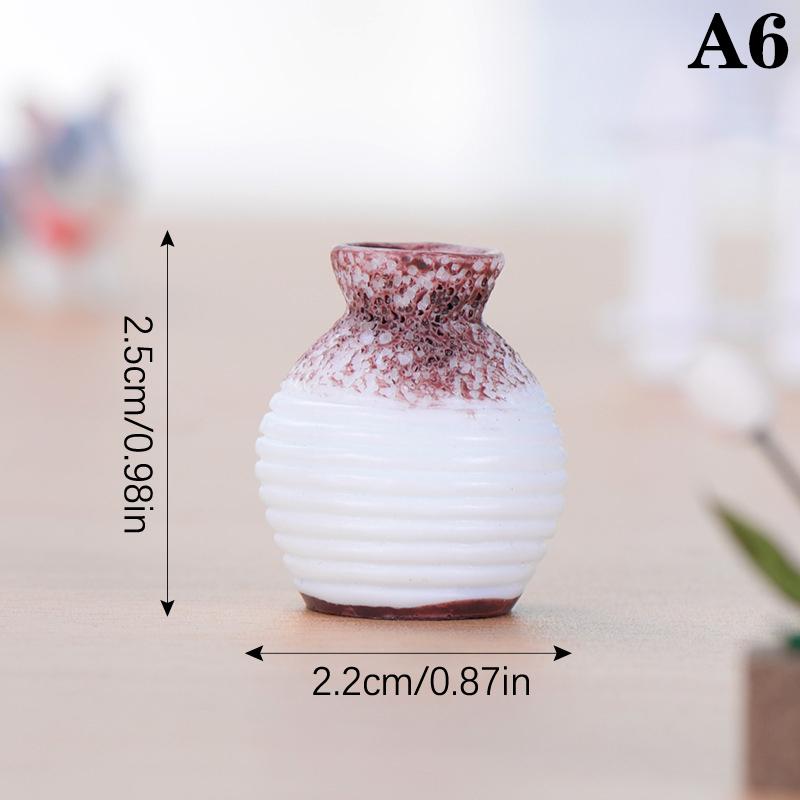 Mini Vaso in Resina Vaso a Bocca Piccola Vaso da Fiori Ornamento da Giardino Fai da Te Micro Paesaggio Decorazione da Scrivania Accessori Decorativi per la Casa