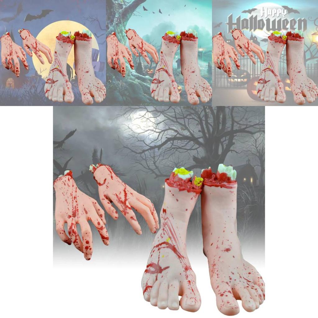 Halloween Bloedige Lichaamsdelen Realistisch Hart Hersenen Afgehakte Hand Voet Kostuum Accessoires