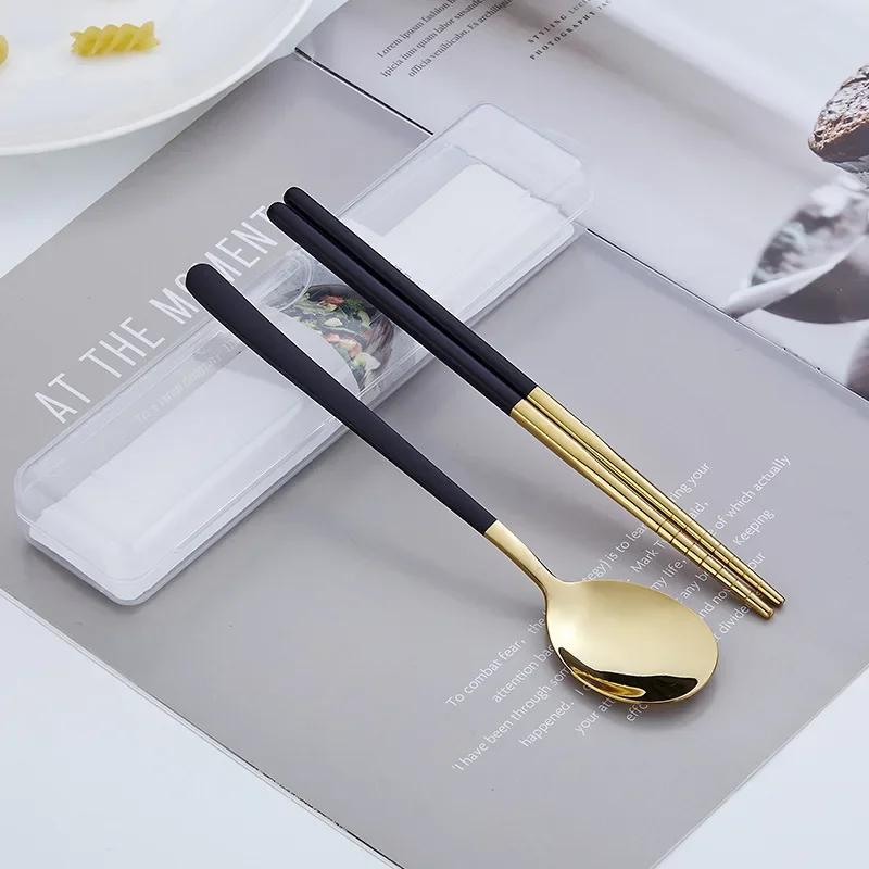 

Набор столовой посуды Набор столовых приборов из нержавеющей стали Корейские ложки Палочки для еды Обеденный набор Кухонная утварь Набор столовой посуды Ложка Набор столовых приборов