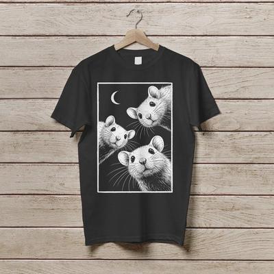 Vintage Three Rats Moon Shirt, Funny Animal T-Shirt, Retro Rat Shirts