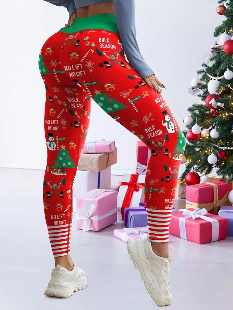 Women's High Waist Abdomen Control Yoga Leggings Fashion Printed Elastic Slim Fit Fitness Running Pants