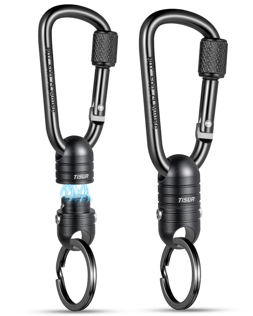 TISUR Magnetic Releaser for Fishing Capacity Locking Strong Quick Magnetic Hanging Small Fall Carabiner Included Carabiner of [Weight 20kg] Function,
