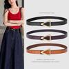 New triangle buckle leather belt - women's belt - versatile fashion decorative genuine leather belt