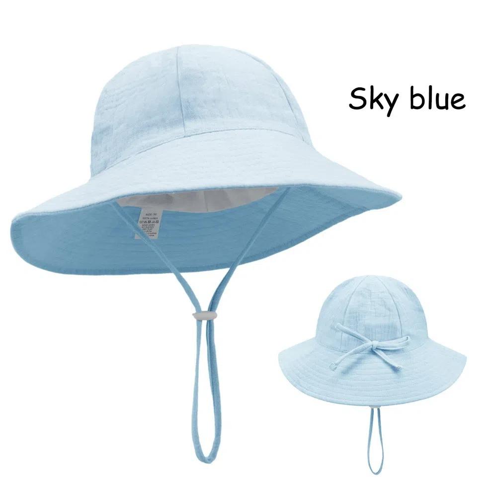 

Cartoon Printed Fisherman Cap Breathable Summer Hat Cute Panama Hats Boy Girls blue