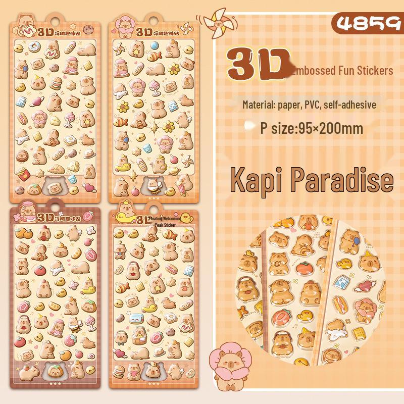 3D Embossed Cartoon Animal Stickers for Kids - Educational and DIY Toys for Elementary Students