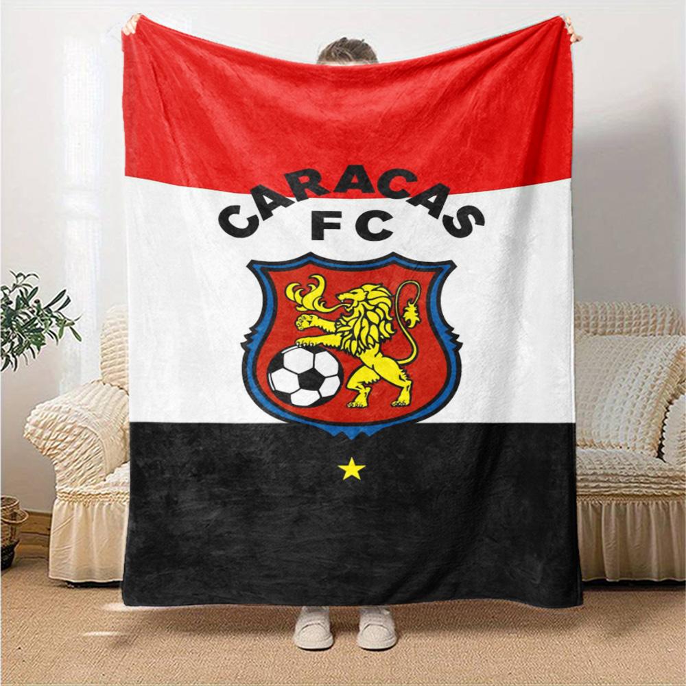 Caracas FC Print Flannel Blanket High Quality Warm Comfortable Cover for All Seasons Perfect for Gifts Home Decor